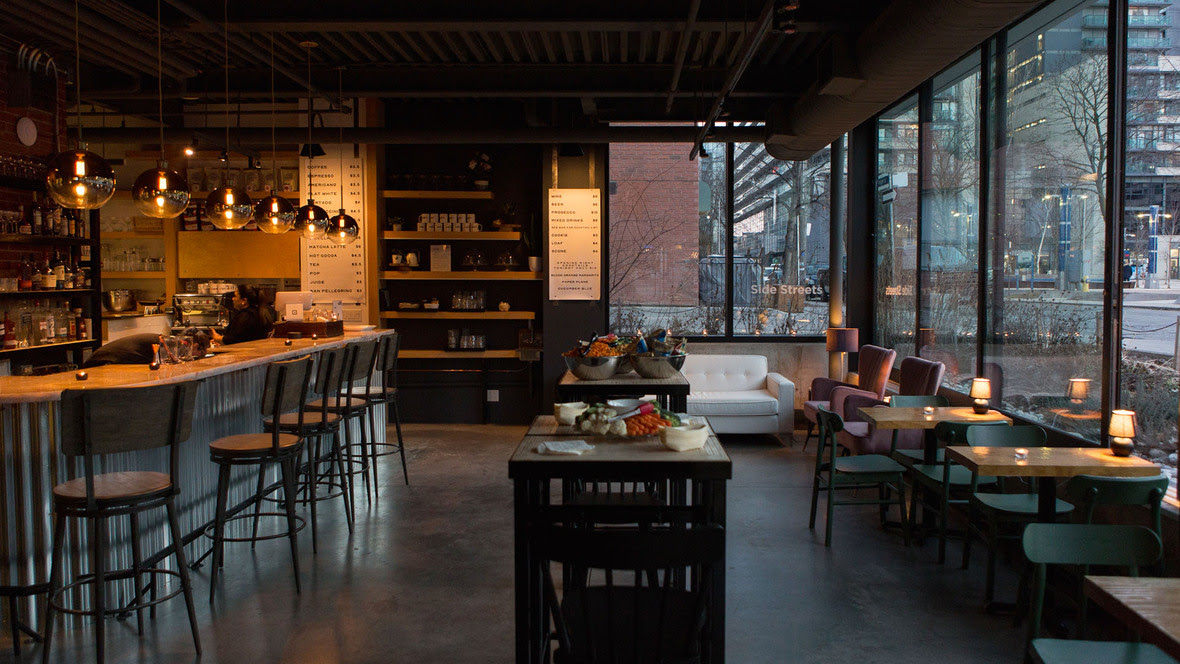 An image of the bar and café at Theatre Centre in Toronto