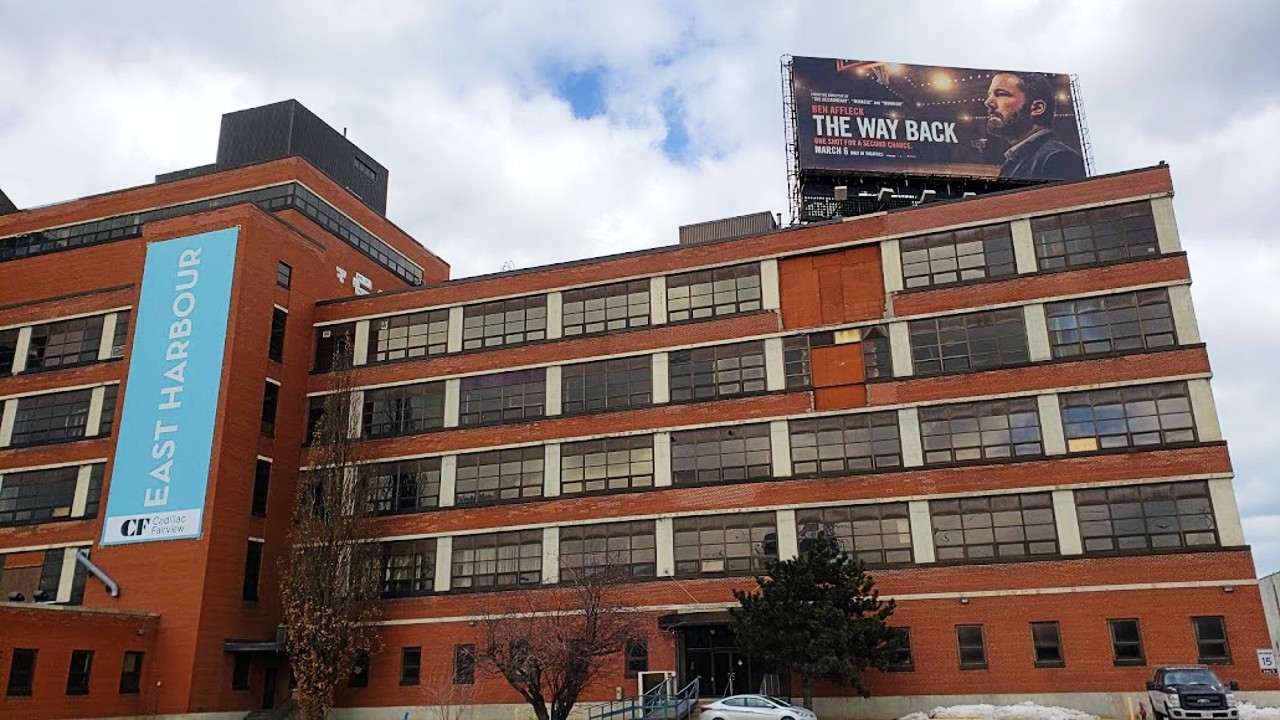 A view of a building on the former Unilever soap factory site in Toronto
