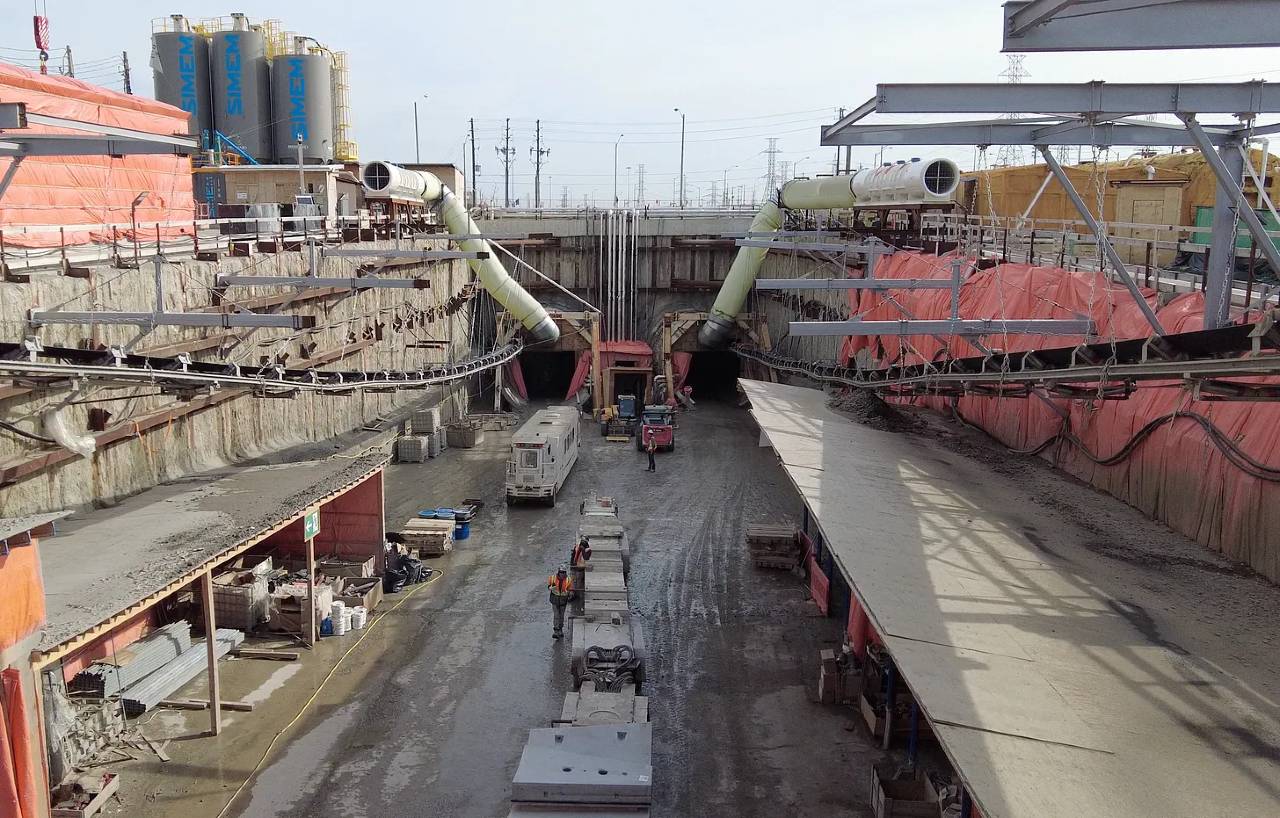 An image of station and tunnelling construction on Toronto’s Eglinton West LRT