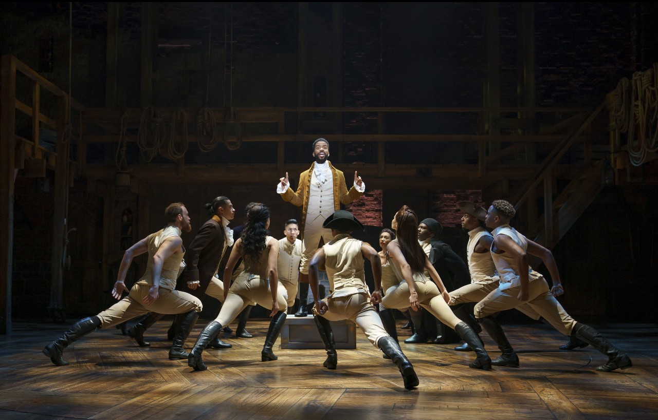 A promotional photo of Hamilton, the musical