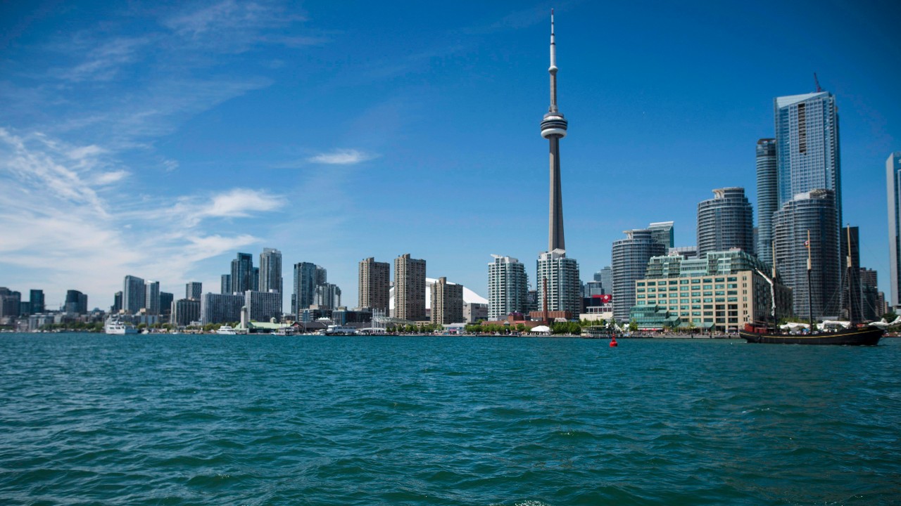A view of the Toronto skyline from Lake Ontario