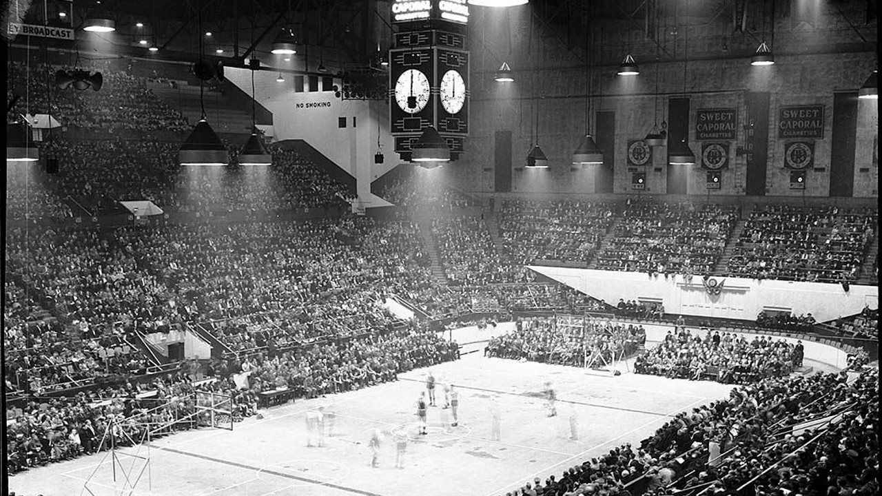 A basketball game at Toronto’s Maple Leaf Gardens in 1946
