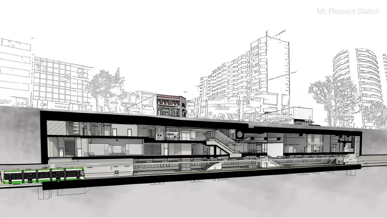 A rendering of Mt. Pleasant Station on the Eglinton Crosstown transit line in Toronto