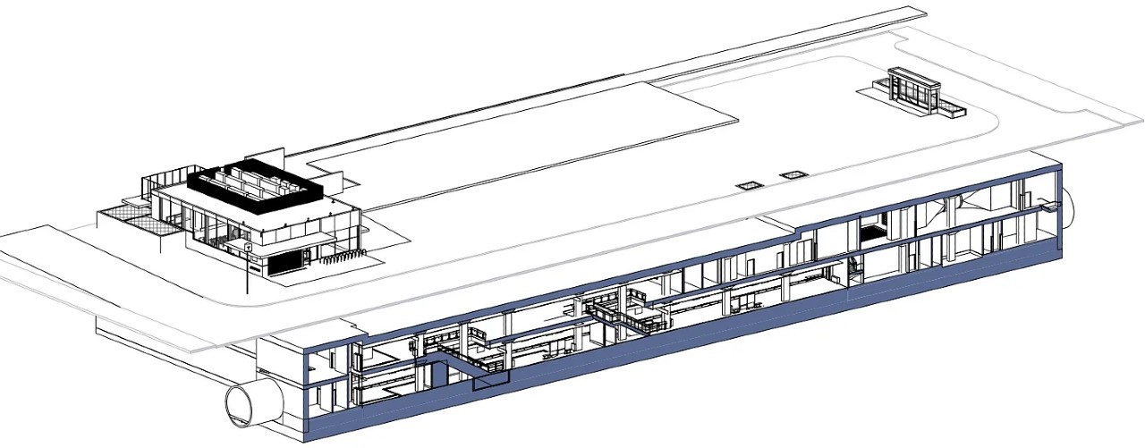An image of a blueprint of Mt. Pleasant Station on the planned Broadway Subway line in Vancouver