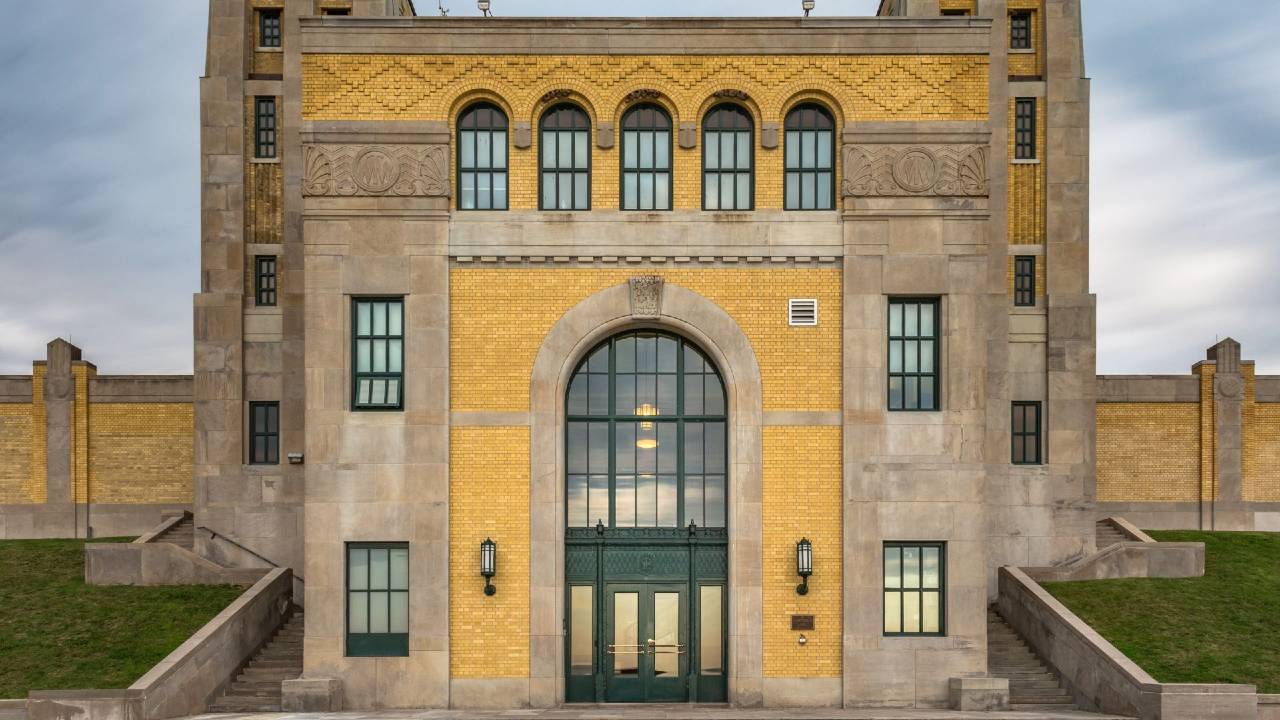 An image of the facade of R.C. Harris Water Treatment Plant
