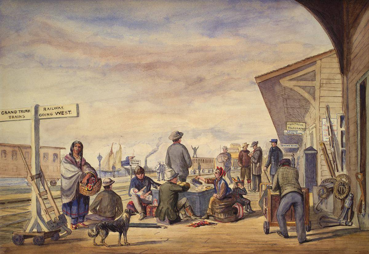 A William Armstrong painting of Toronto’s first Union Station, from 1859